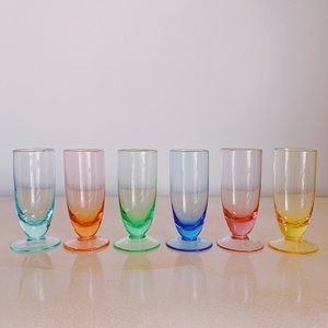SOLD- S/6 Rainbow Glass Shots🌈